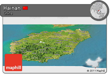 Satellite Panoramic Map of Hainan