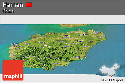 Satellite Panoramic Map of Hainan