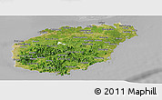 Satellite Panoramic Map of Hainan, lighten, desaturated