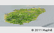 Satellite Panoramic Map of Hainan, lighten, semi-desaturated