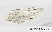 Shaded Relief Panoramic Map of Hainan, lighten, desaturated