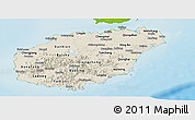Shaded Relief Panoramic Map of Hainan, physical outside