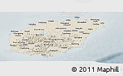 Shaded Relief Panoramic Map of Hainan, semi-desaturated