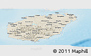 Shaded Relief Panoramic Map of Hainan, single color outside