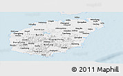 Silver Style Panoramic Map of Hainan, single color outside