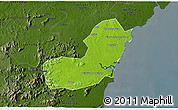 Physical 3D Map of Qionghai, darken