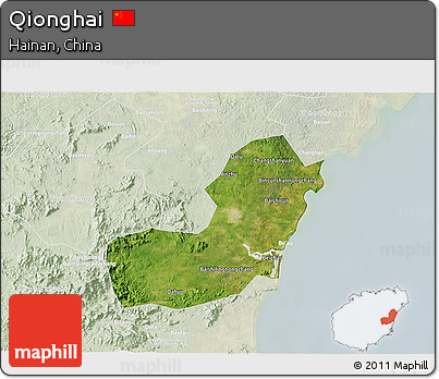 Satellite 3D Map of Qionghai, lighten