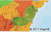 Satellite 3D Map of Qionghai, political outside