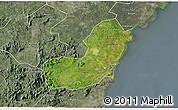 Satellite 3D Map of Qionghai, semi-desaturated