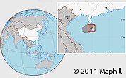 Gray Location Map of Qionghai, highlighted country, highlighted parent region