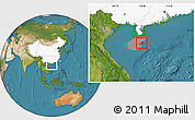 Satellite Location Map of Qionghai, highlighted country, highlighted parent region