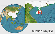 Satellite Location Map of Qionghai, highlighted country