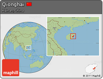 Savanna Style Location Map of Qionghai