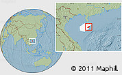 Savanna Style Location Map of Qionghai, highlighted parent region, hill shading