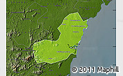 Physical Map of Qionghai, darken
