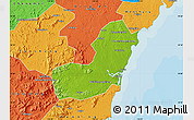 Physical Map of Qionghai, political outside