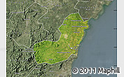Satellite Map of Qionghai, semi-desaturated
