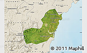 Satellite Map of Qionghai, shaded relief outside