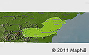 Physical Panoramic Map of Qionghai, darken