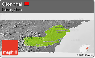 Physical Panoramic Map of Qionghai, desaturated