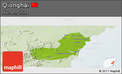 Physical Panoramic Map of Qionghai, lighten
