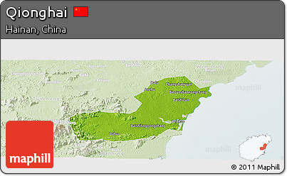 Physical Panoramic Map of Qionghai, lighten
