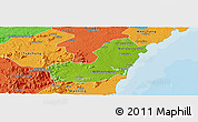 Physical Panoramic Map of Qionghai, political outside