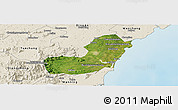 Satellite Panoramic Map of Qionghai, shaded relief outside