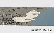 Shaded Relief Panoramic Map of Qionghai, darken
