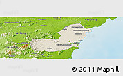 Shaded Relief Panoramic Map of Qionghai, physical outside