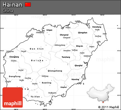 Blank Simple Map of Hainan