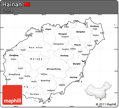 Blank Simple Map of Hainan
