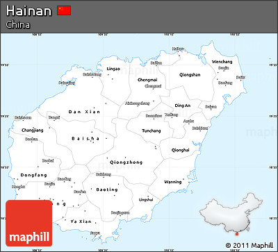 Classic Style Simple Map of Hainan