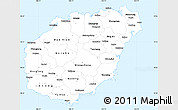 Gray Simple Map of Hainan, single color outside
