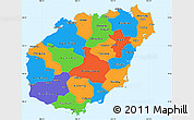 Political Simple Map of Hainan, political shades outside