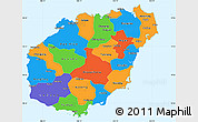 Political Simple Map of Hainan, single color outside
