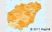 Political Shades Simple Map of Hainan, single color outside