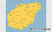 Savanna Style Simple Map of Hainan, single color outside