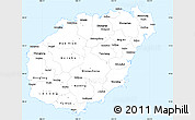 Silver Style Simple Map of Hainan, single color outside