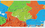 Physical 3D Map of Tunchang, political outside