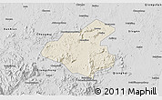 Shaded Relief 3D Map of Tunchang, desaturated