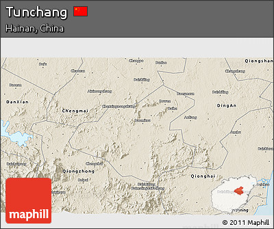 Shaded Relief 3D Map of Tunchang