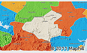Shaded Relief 3D Map of Tunchang, political outside