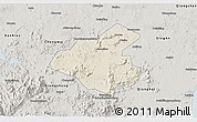 Shaded Relief 3D Map of Tunchang, semi-desaturated