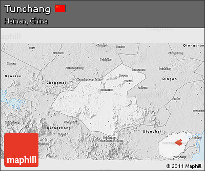 Silver Style 3D Map of Tunchang