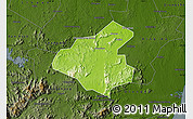 Physical Map of Tunchang, darken