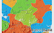 Physical Map of Tunchang, political outside