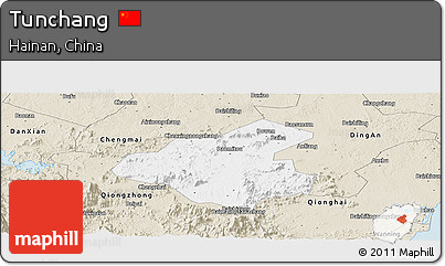 Classic Style Panoramic Map of Tunchang