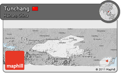 Gray Panoramic Map of Tunchang
