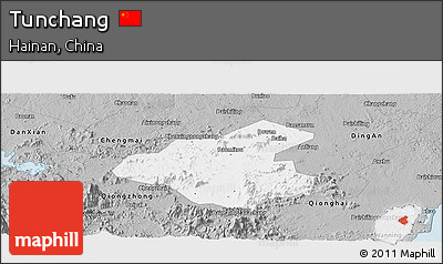 Gray Panoramic Map of Tunchang
